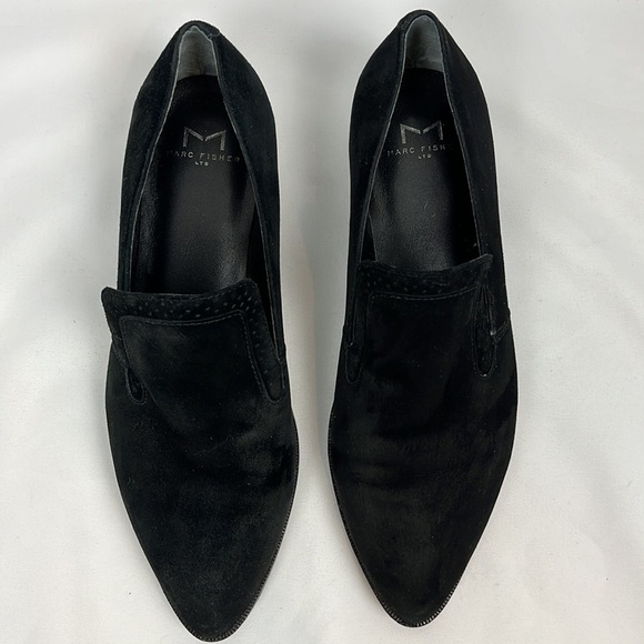 Marc Fisher Kassie Leather Slip on Loafers Black Shoes Size 6.5 - Picture 4 of 8